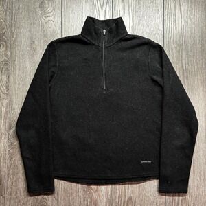 Patagonia Capilene Fleece Pullover Mens XS Black Quarter Zip Outdoor Sweater